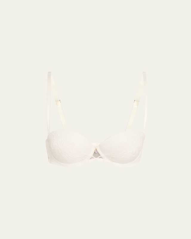 Floral-Embroidered Strapless Bra